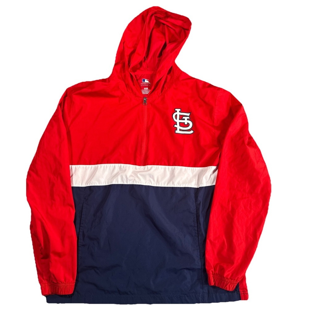 St. Louis Cardinals 1/4 Zip Jacket Windbreaker Size Medium Mint Baseball MLB